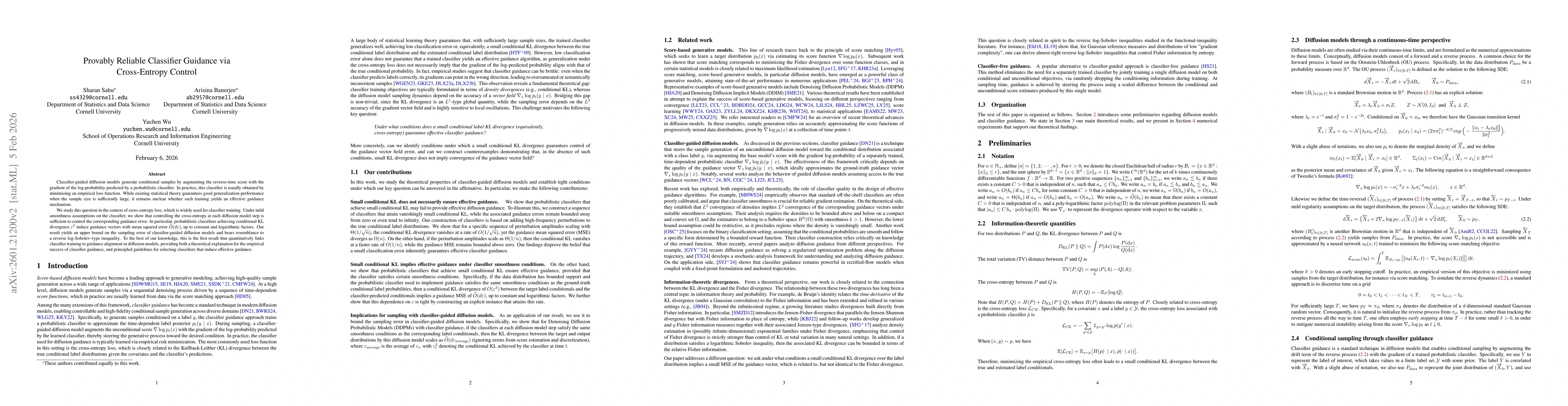 Thumbnail for Provably Reliable Classifier Guidance through Cross-entropy Error Control