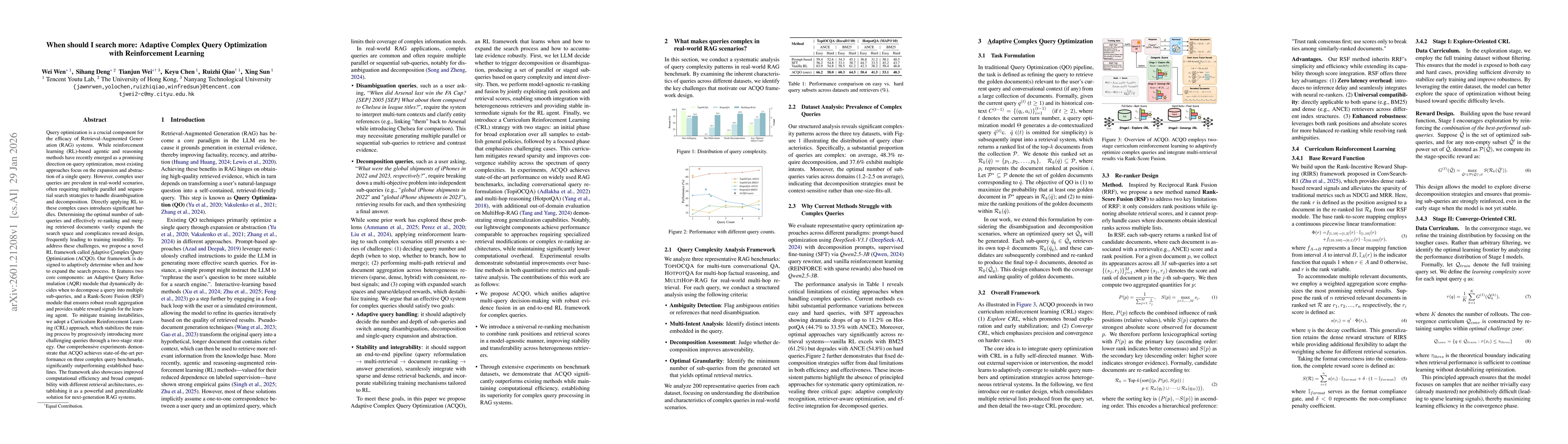 Thumbnail for When should I search more: Adaptive Complex Query Optimization with Reinforcement Learning