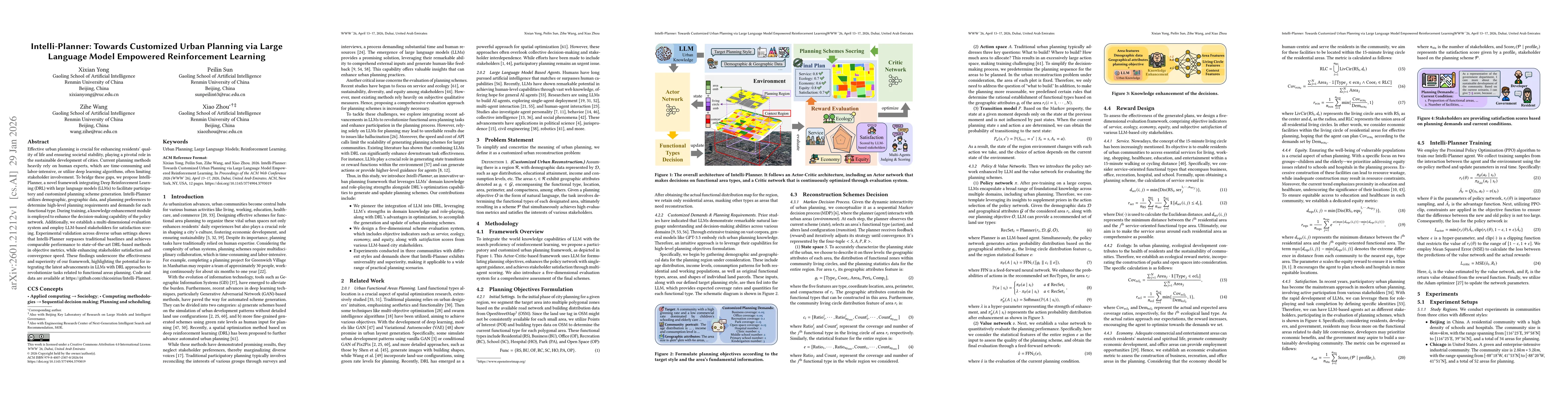 Thumbnail for Intelli-Planner: Towards Customized Urban Planning via Large Language Model Empowered Reinforcement Learning