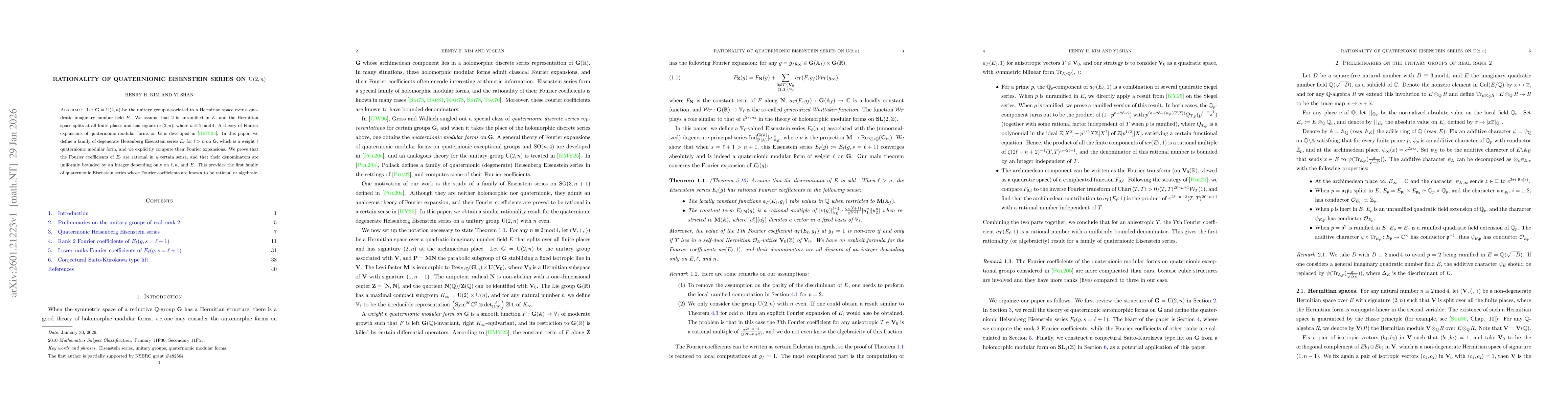 Thumbnail for Rationality of quaternionic Eisenstein series on $\mathrm{U}(2,n)$