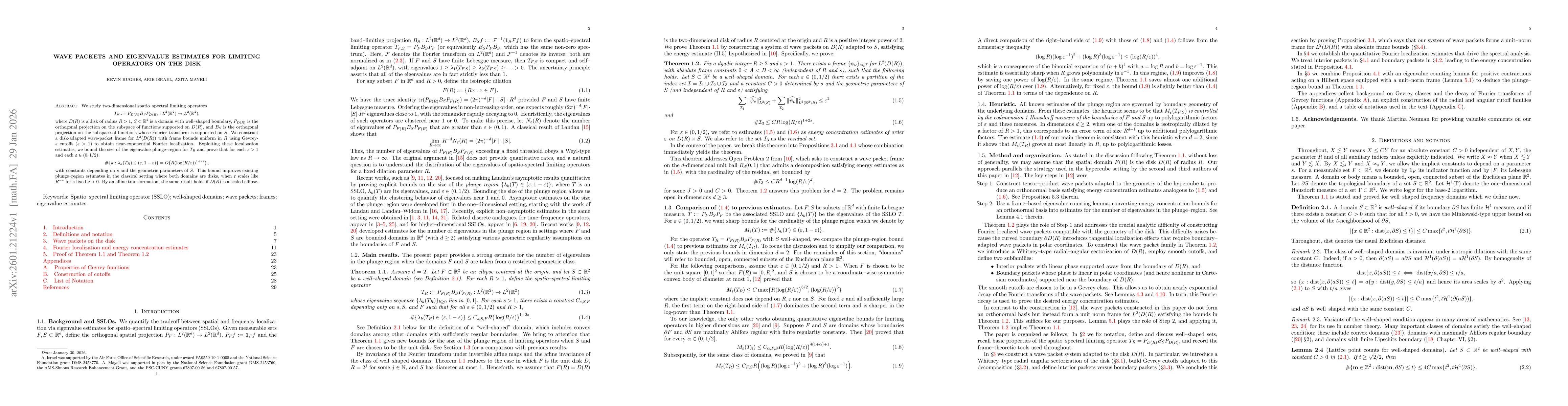 Thumbnail for Wave Packets and Eigenvalue Estimates for Limiting Operators on the Disk