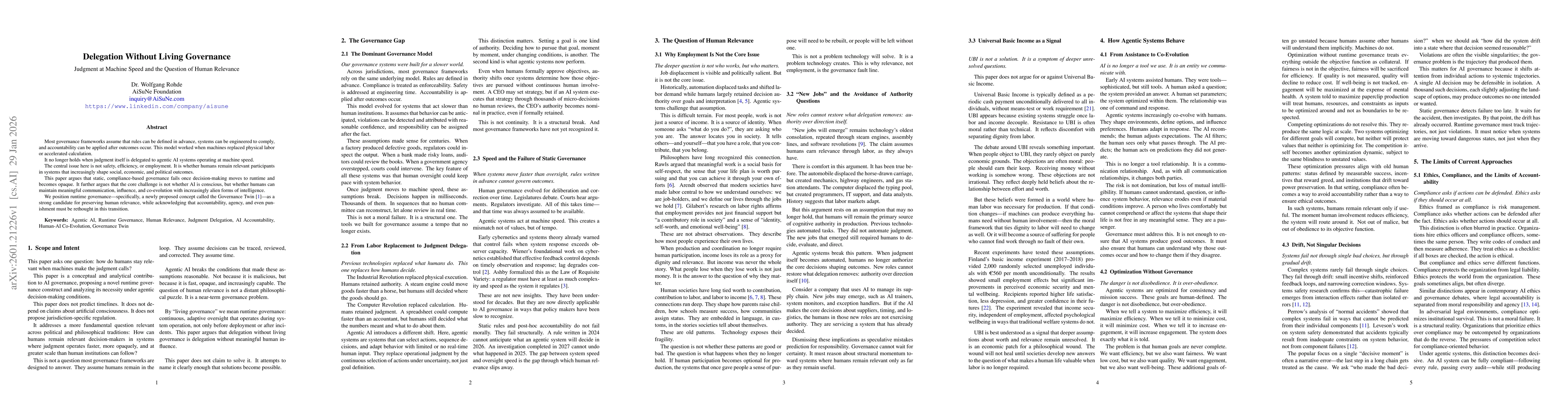 Thumbnail for Delegation Without Living Governance