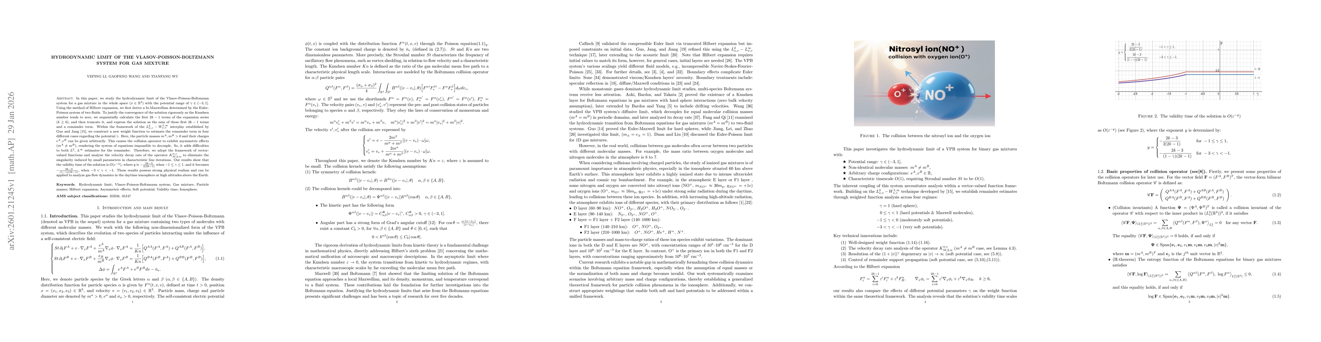 Thumbnail for Hydrodynamic limit of the Vlasov-Poisson-Boltzmann system for gas mixture