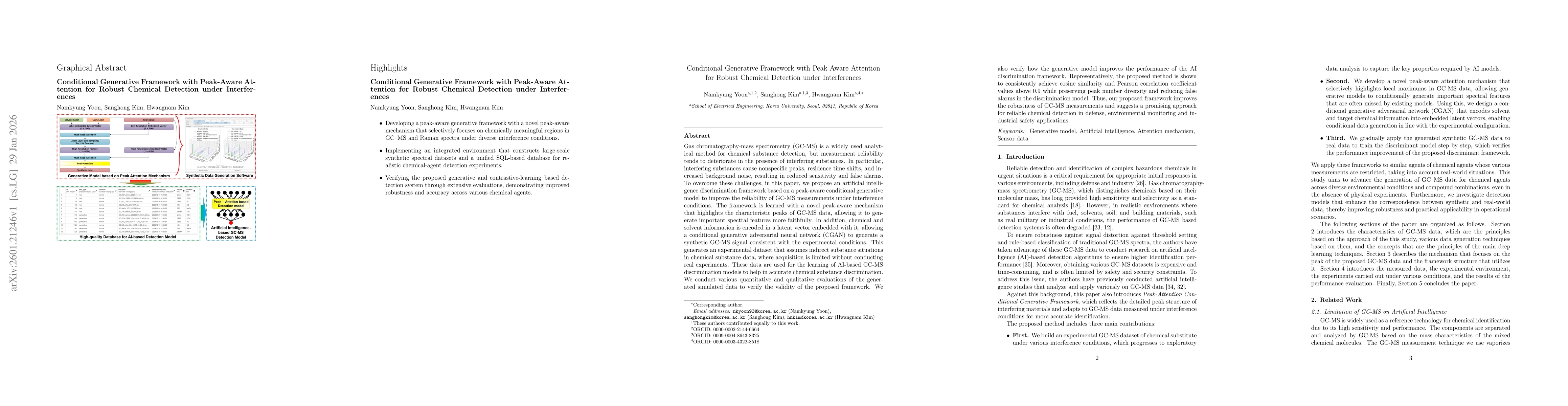 Thumbnail for Conditional Generative Framework with Peak-Aware Attention for Robust Chemical Detection under Interferences