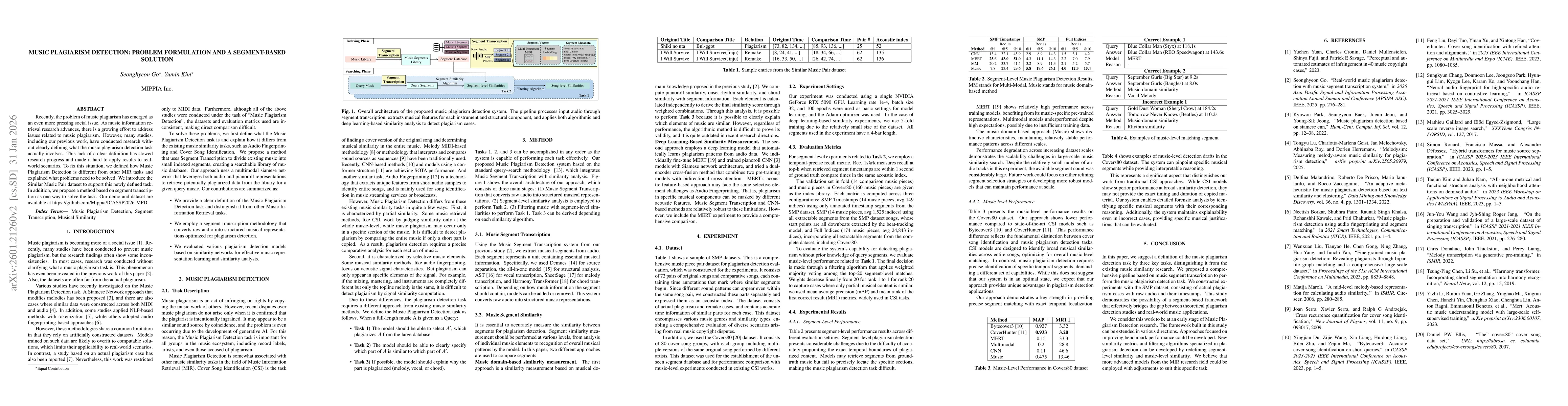 Thumbnail for Music Plagiarism Detection: Problem Formulation and a Segment-based Solution