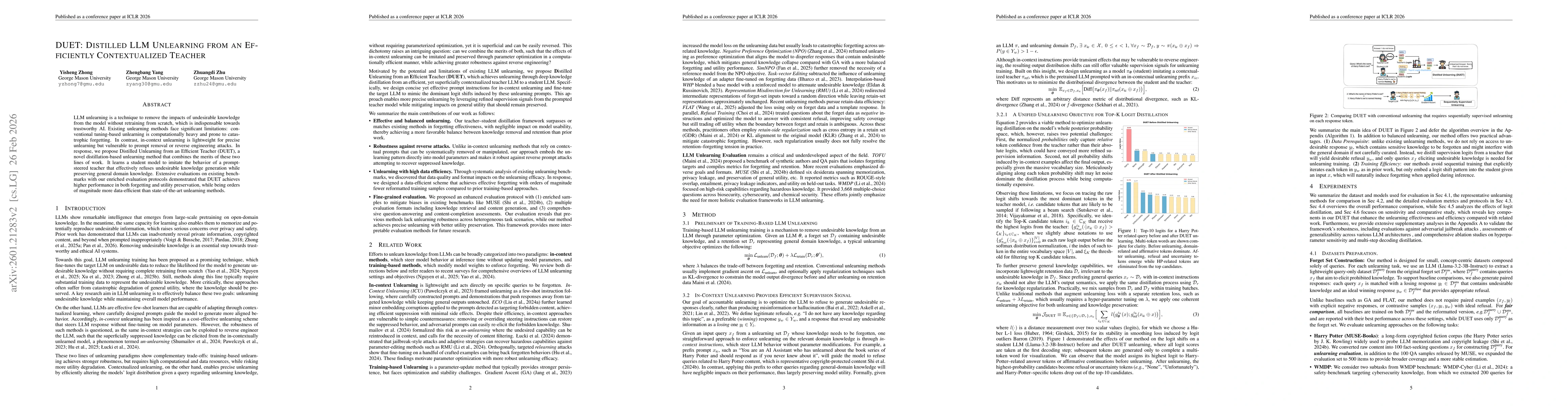 Thumbnail for DUET: Distilled LLM Unlearning from an Efficiently Contextualized Teacher