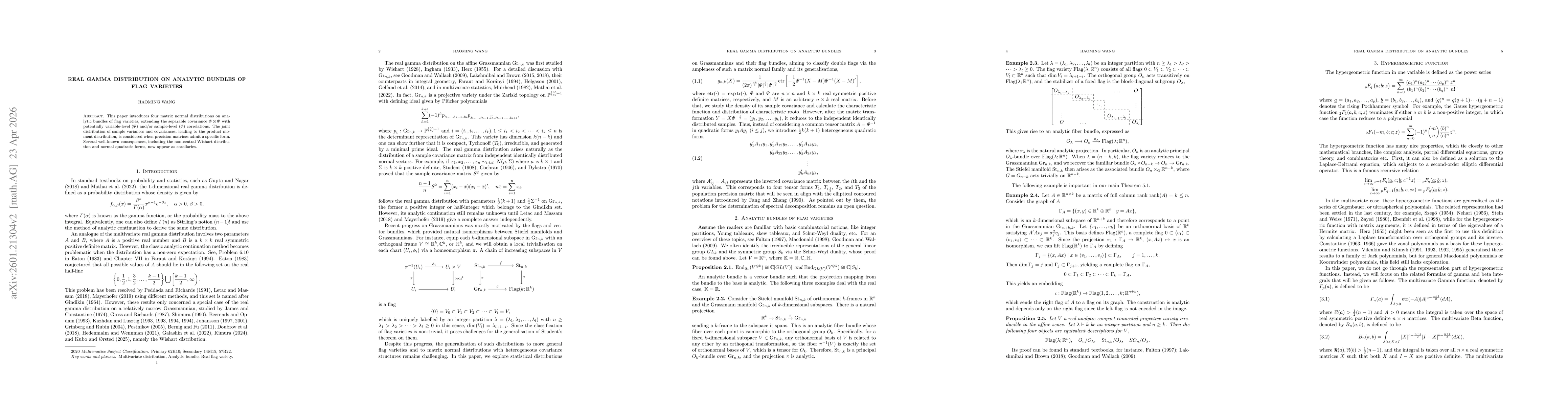 Thumbnail for Real gamma distribution on analytic bundles of flag varieties