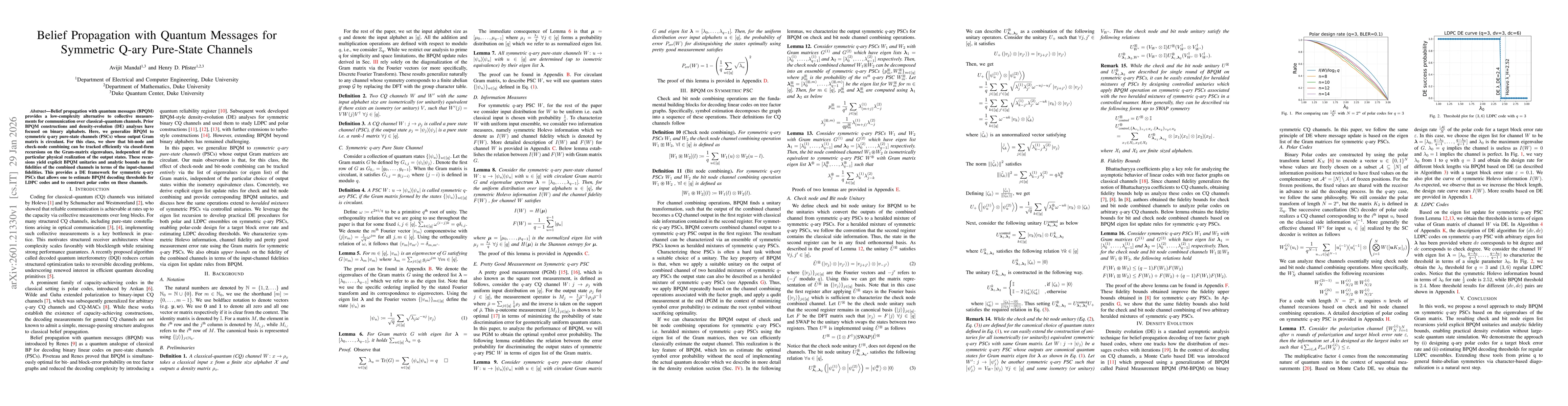 Thumbnail for Belief Propagation with Quantum Messages for Symmetric Q-ary Pure-State Channels