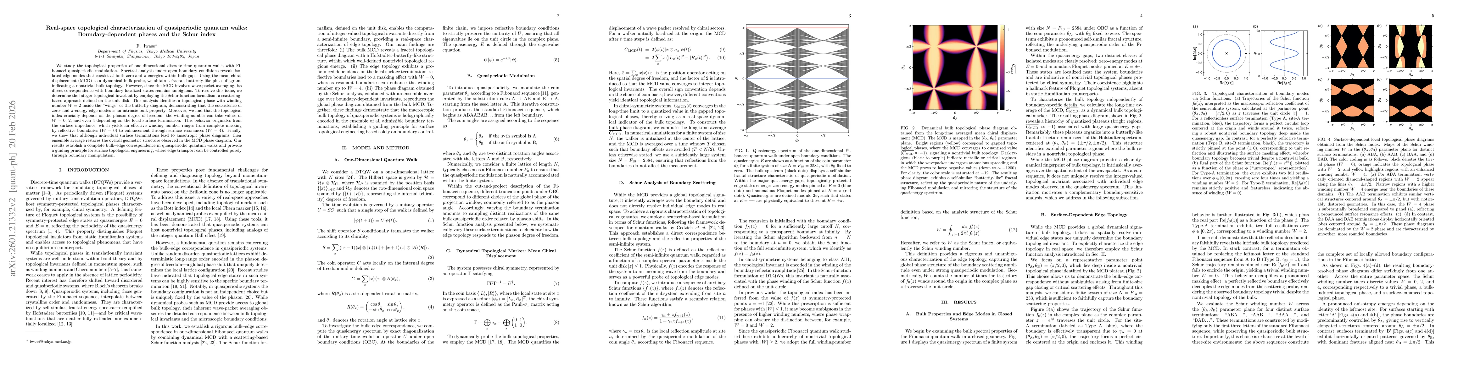 Thumbnail for Robust Floquet Topological Phases and Anomalous $π$-Modes in Quasiperiodic Quantum Walks