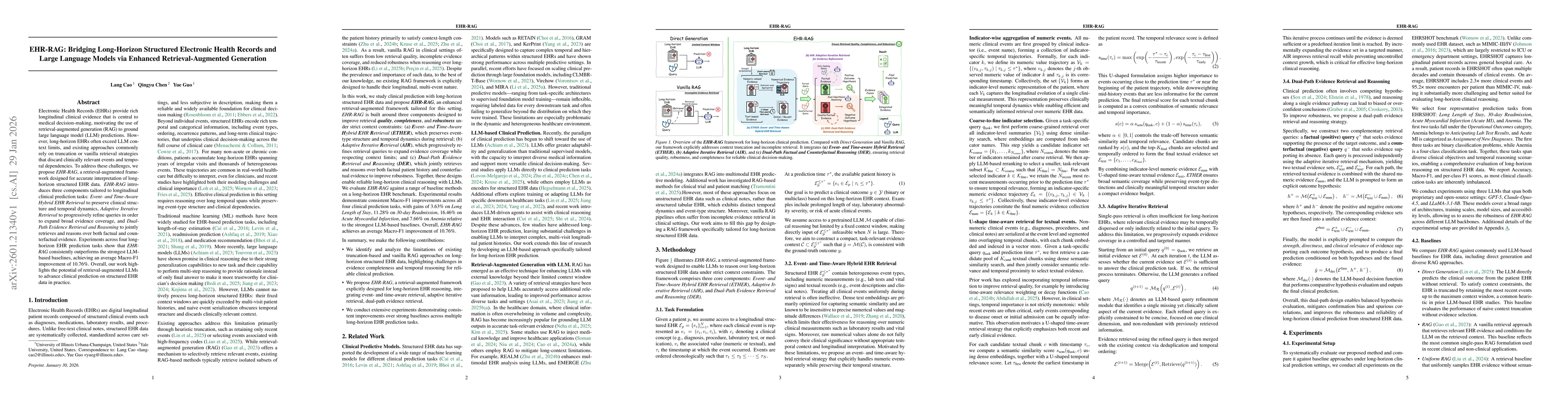 Thumbnail for EHR-RAG: Bridging Long-Horizon Structured Electronic Health Records and Large Language Models via Enhanced Retrieval-Augmented Generation