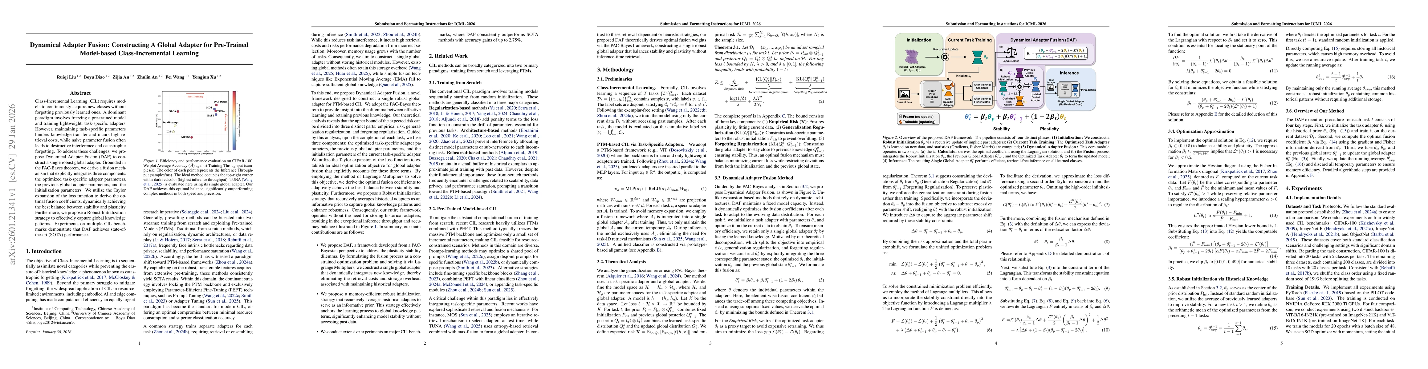 Thumbnail for Dynamical Adapter Fusion: Constructing A Global Adapter for Pre-Trained Model-based Class-Incremental Learning