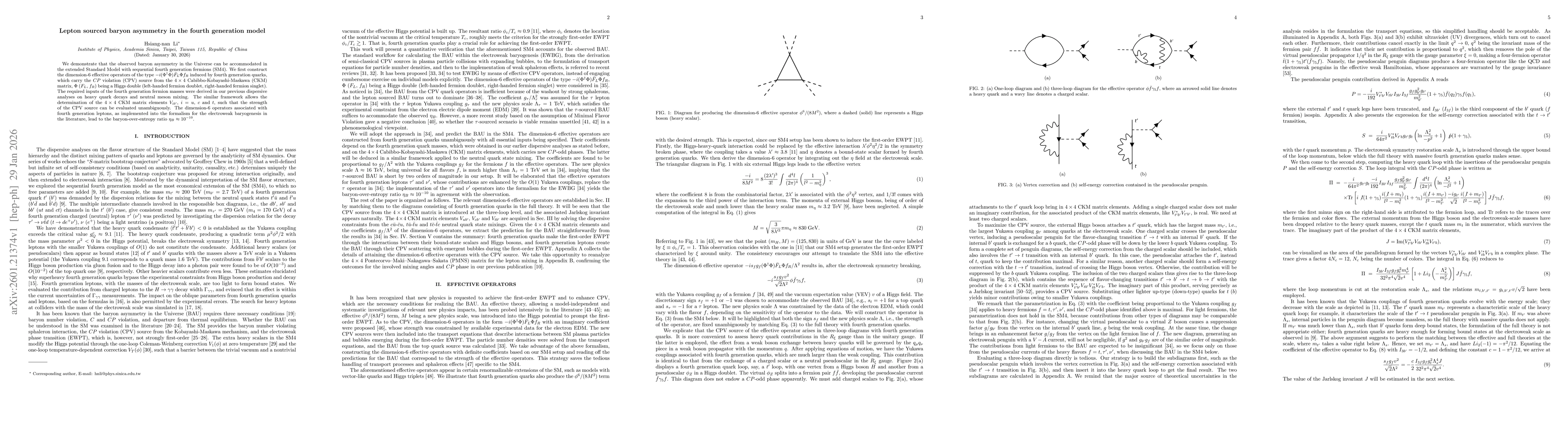Thumbnail for Lepton sourced baryon asymmetry in the fourth generation model