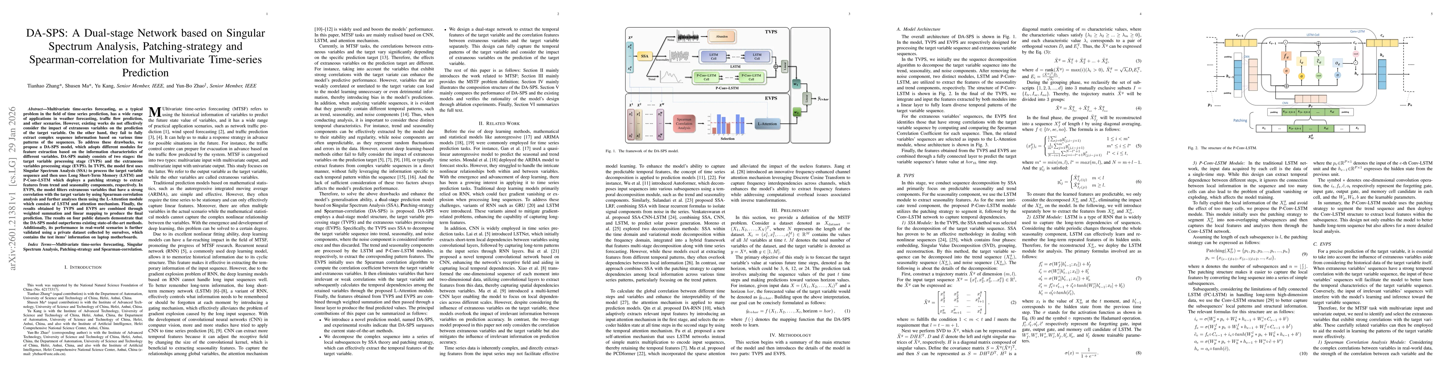 Thumbnail for DA-SPS: A Dual-stage Network based on Singular Spectrum Analysis, Patching-strategy and Spearman-correlation for Multivariate Time-series Prediction