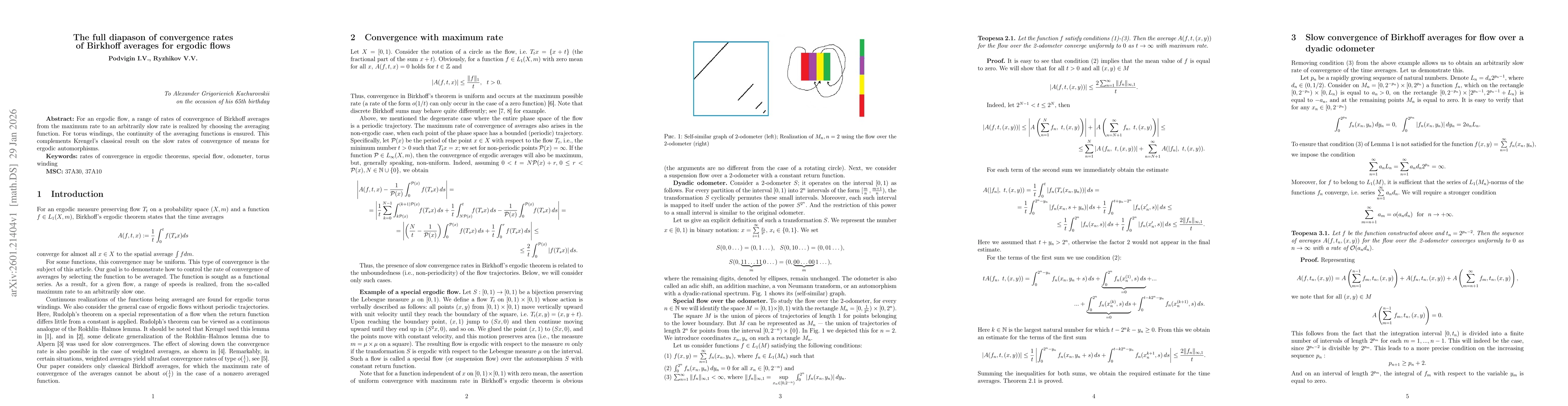 Thumbnail for The full diapason of convergence rates of Birkhoff averages for ergodic flows