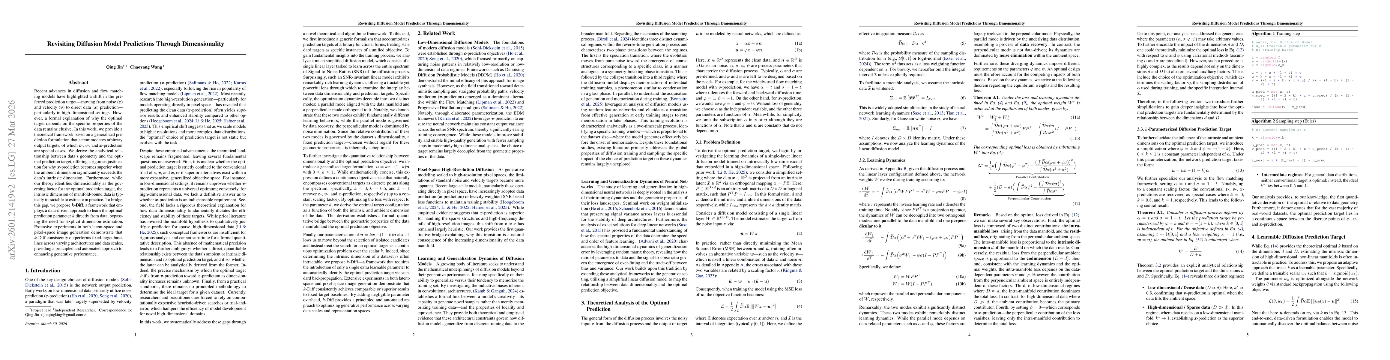 Thumbnail for Revisiting Diffusion Model Predictions Through Dimensionality