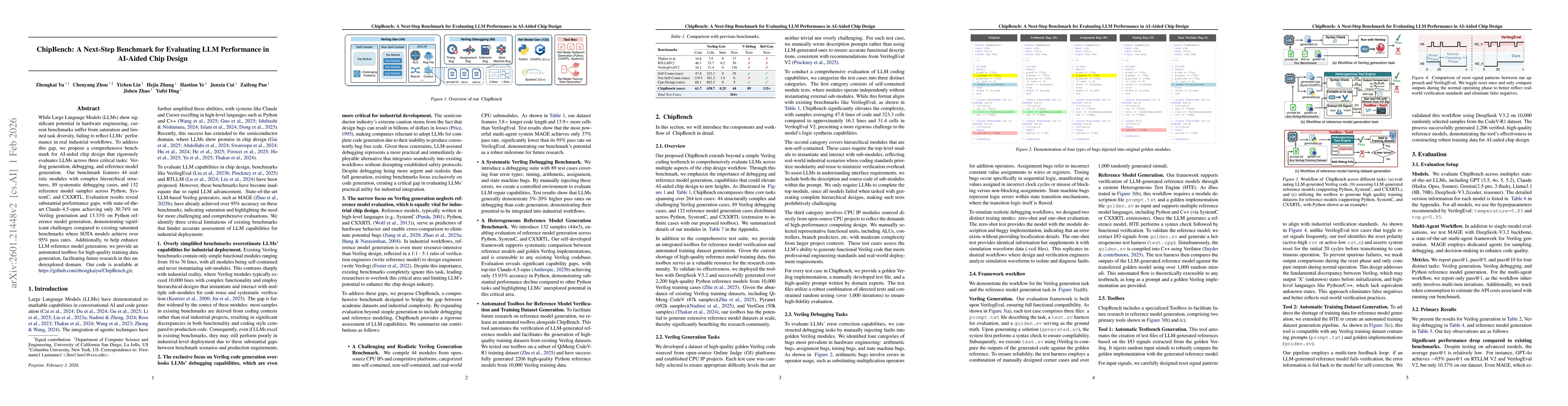 Thumbnail for ChipBench: A Next-Step Benchmark for Evaluating LLM Performance in AI-Aided Chip Design