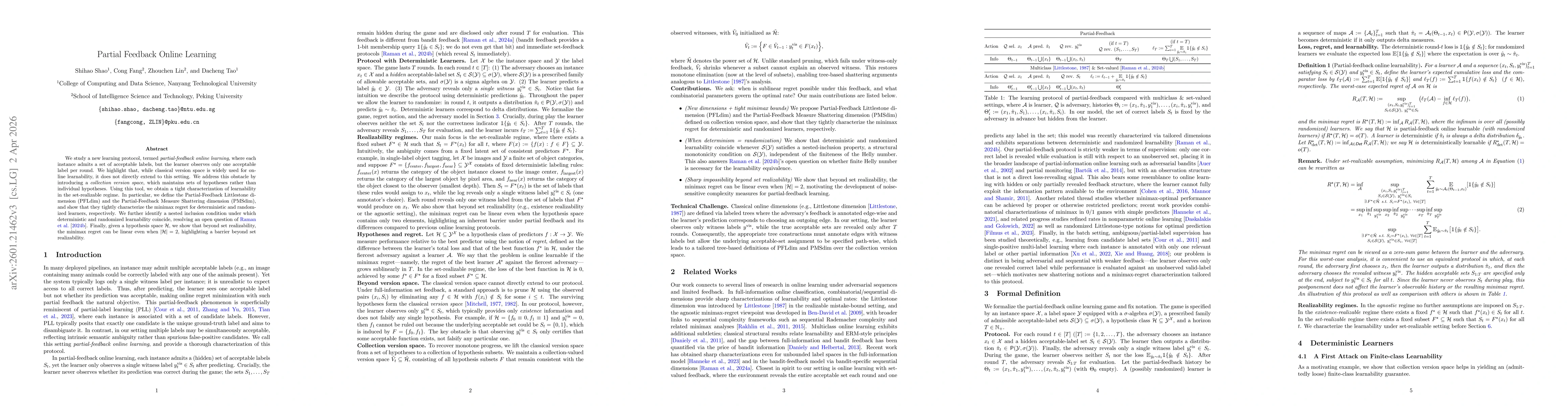 Thumbnail for Partial Feedback Online Learning