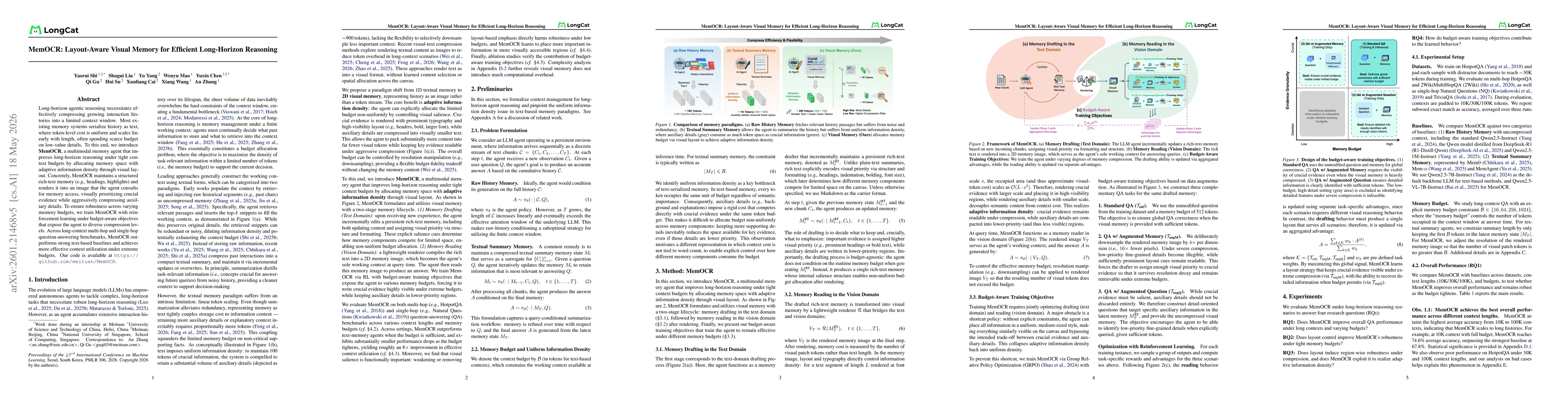 Thumbnail for MemOCR: Layout-Aware Visual Memory for Efficient Long-Horizon Reasoning