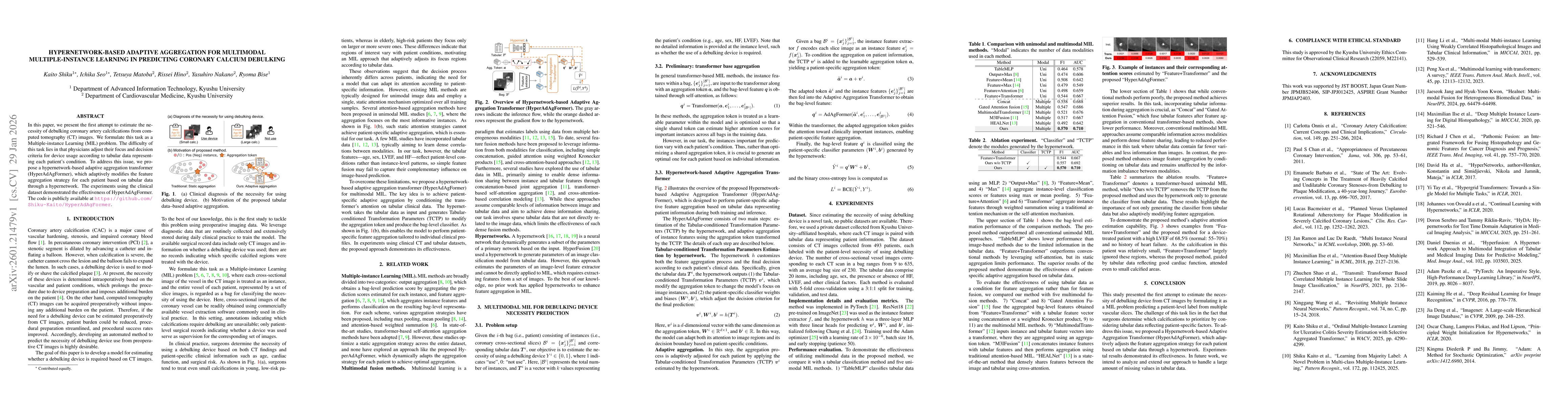 Thumbnail for Hypernetwork-Based Adaptive Aggregation for Multimodal Multiple-Instance Learning in Predicting Coronary Calcium Debulking