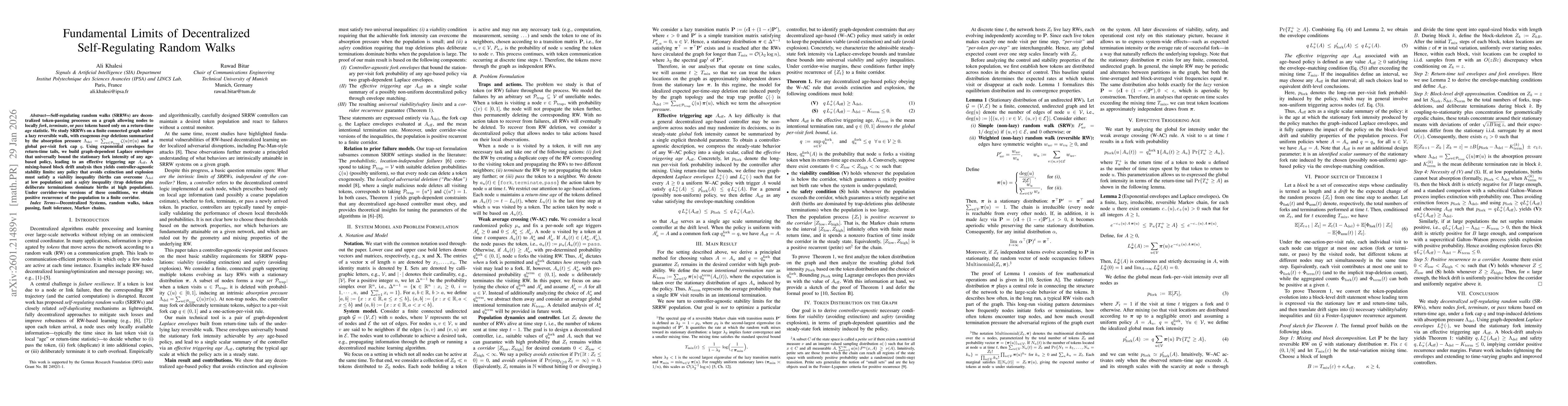 Thumbnail for Fundamental Limits of Decentralized Self-Regulating Random Walks