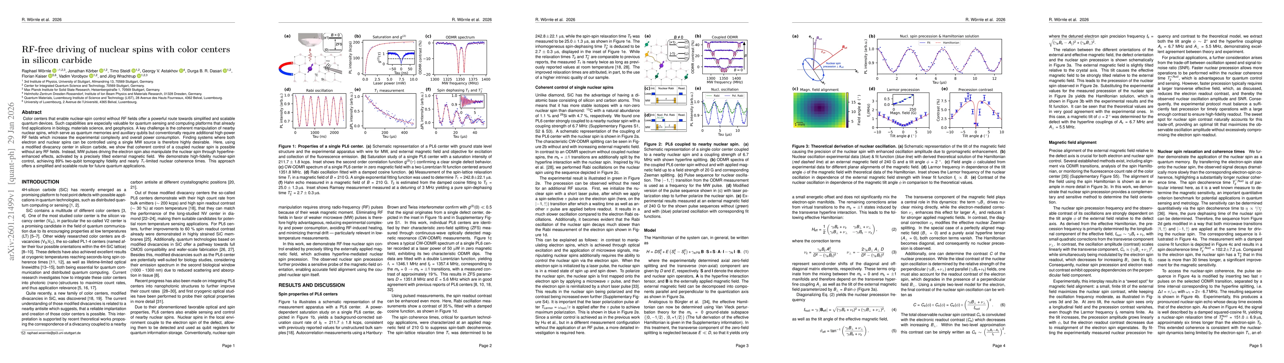 Thumbnail for RF-free driving of nuclear spins with color centers in silicon carbide