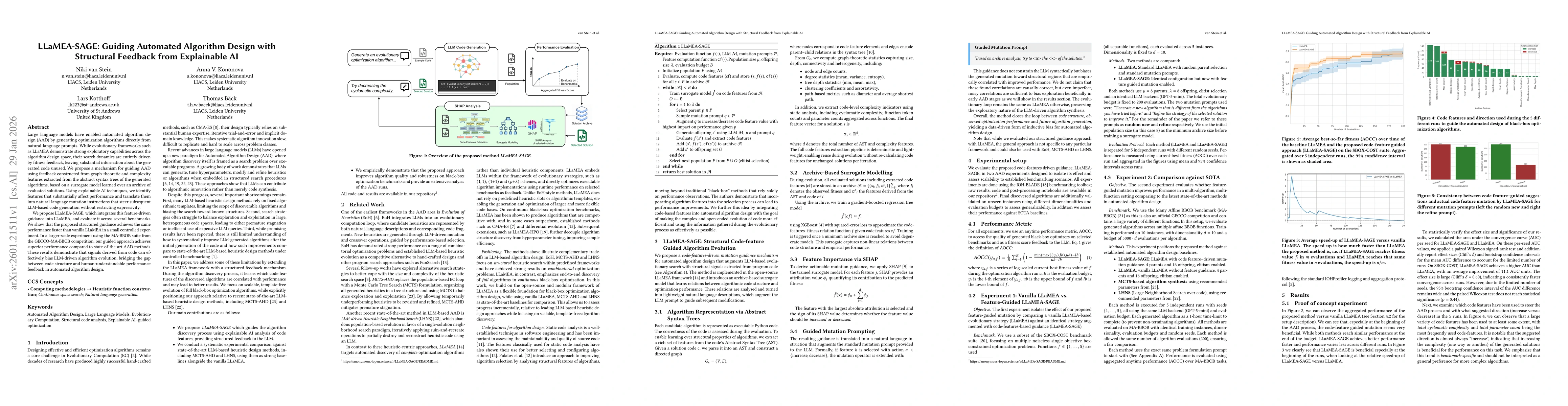 Thumbnail for LLaMEA-SAGE: Guiding Automated Algorithm Design with Structural Feedback from Explainable AI