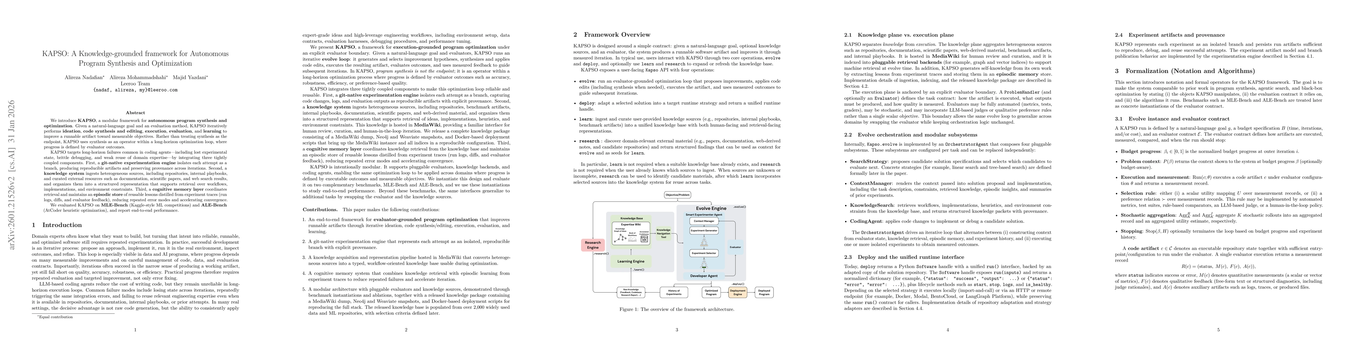 Thumbnail for KAPSO: A Knowledge-grounded framework for Autonomous Program Synthesis and Optimization