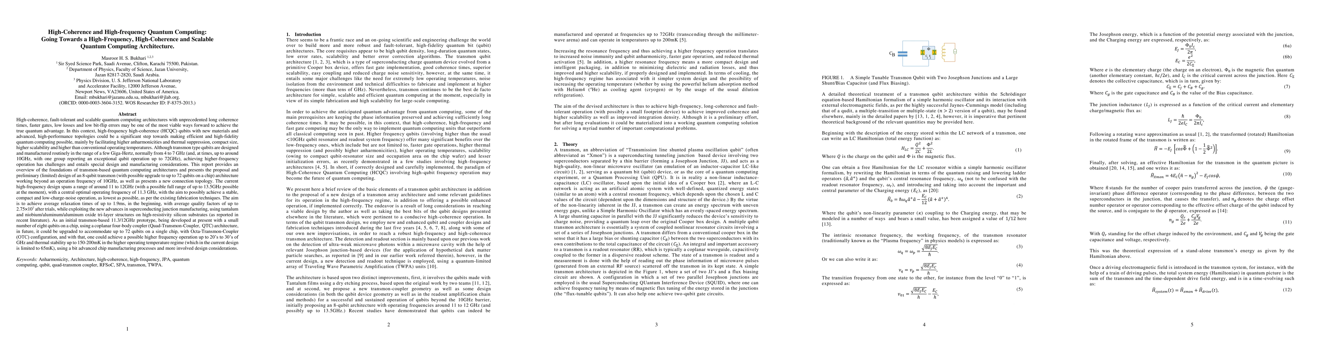 Thumbnail for High-Coherence and High-frequency Quantum Computing: The Design of a High-Frequency, High-Coherence and Scalable Quantum Computing Architecture