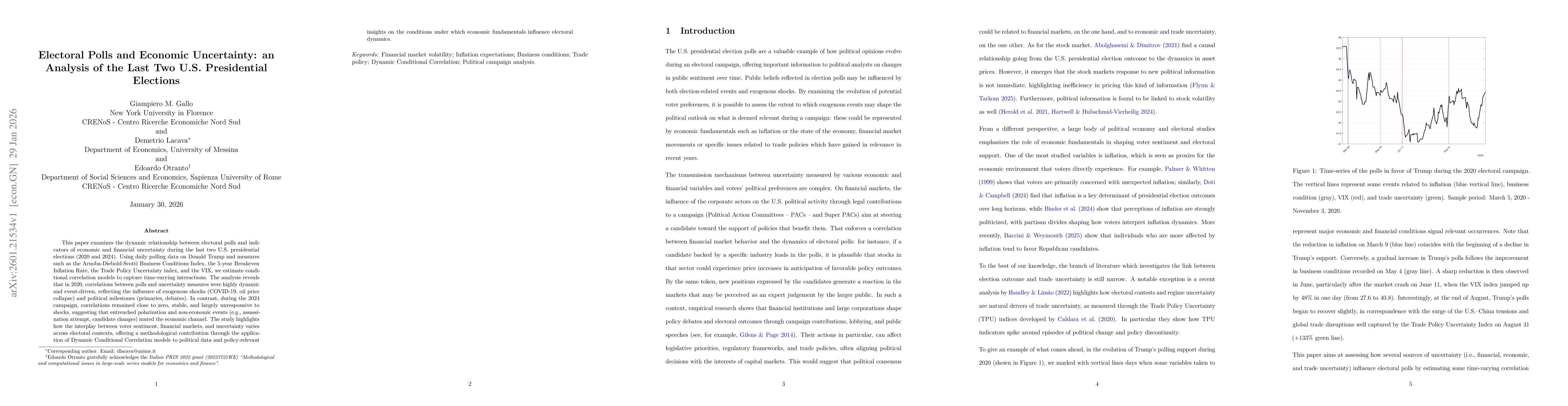 Thumbnail for Electoral Polls and Economic Uncertainty: an Analysis of the Last Two U.S. Presidential Elections