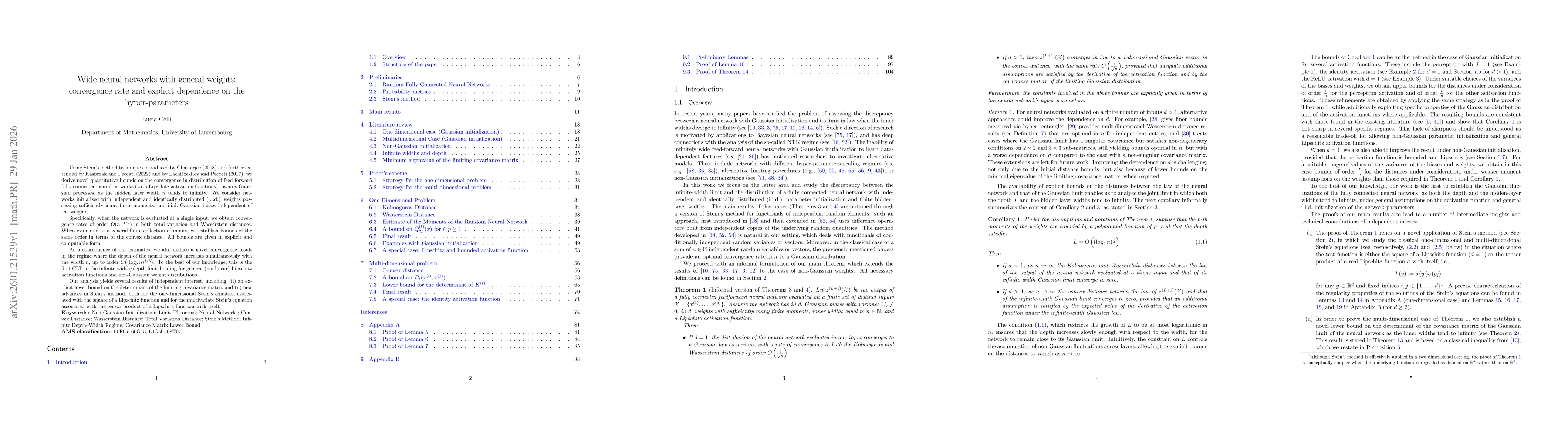 Thumbnail for Wide neural networks with general weights: convergence rate and explicit dependence on the hyper-parameters
