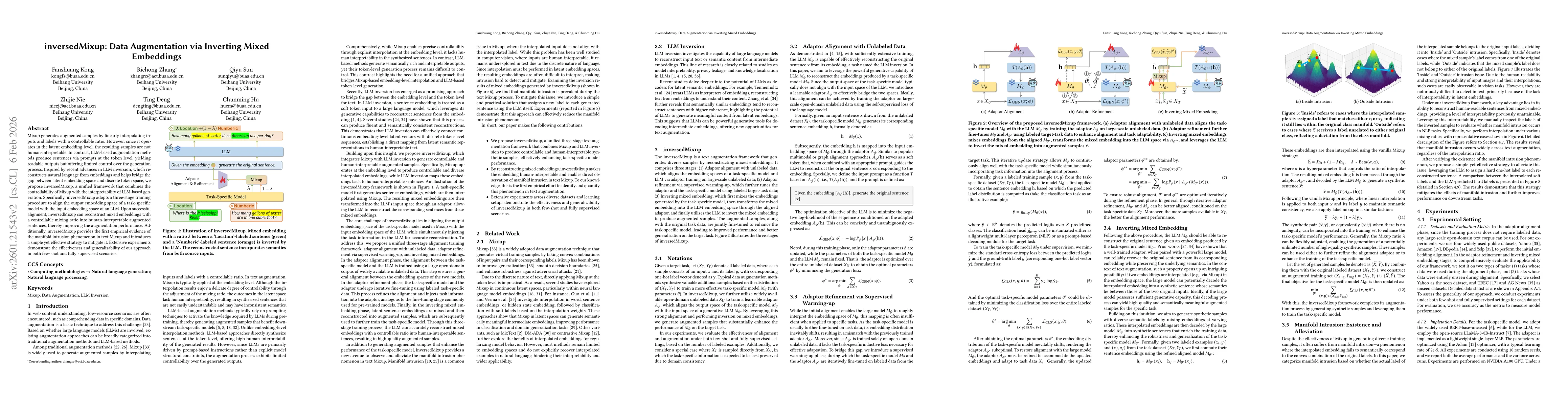 Thumbnail for inversedMixup: Data Augmentation via Inverting Mixed Embeddings