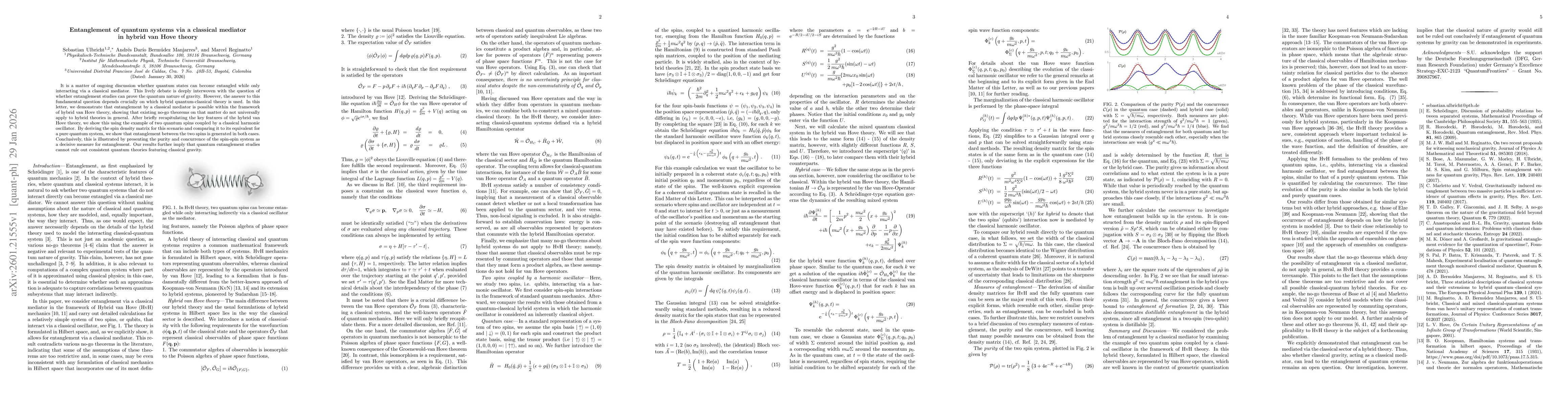 Thumbnail for Entanglement of quantum systems via a classical mediator in hybrid van Hove theory