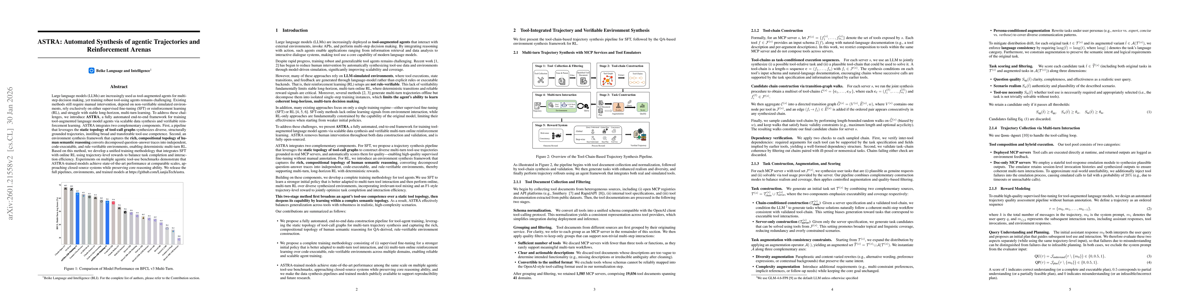 Thumbnail for ASTRA: Automated Synthesis of agentic Trajectories and Reinforcement Arenas
