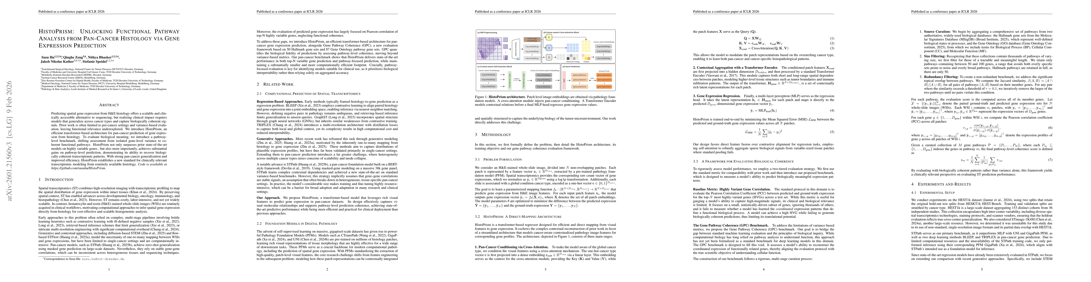 Thumbnail for HistoPrism: Unlocking Functional Pathway Analysis from Pan-Cancer Histology via Gene Expression Prediction