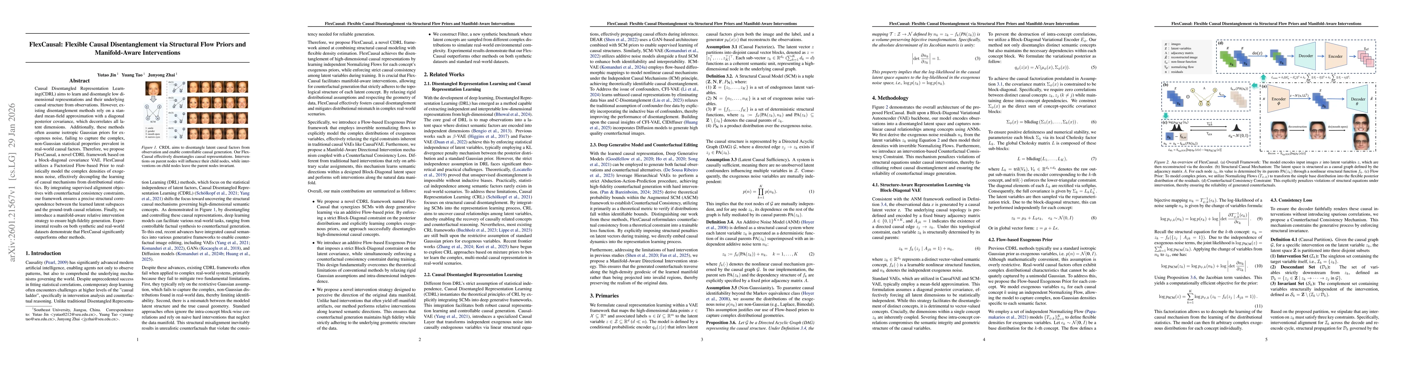 Thumbnail for FlexCausal: Flexible Causal Disentanglement via Structural Flow Priors and Manifold-Aware Interventions