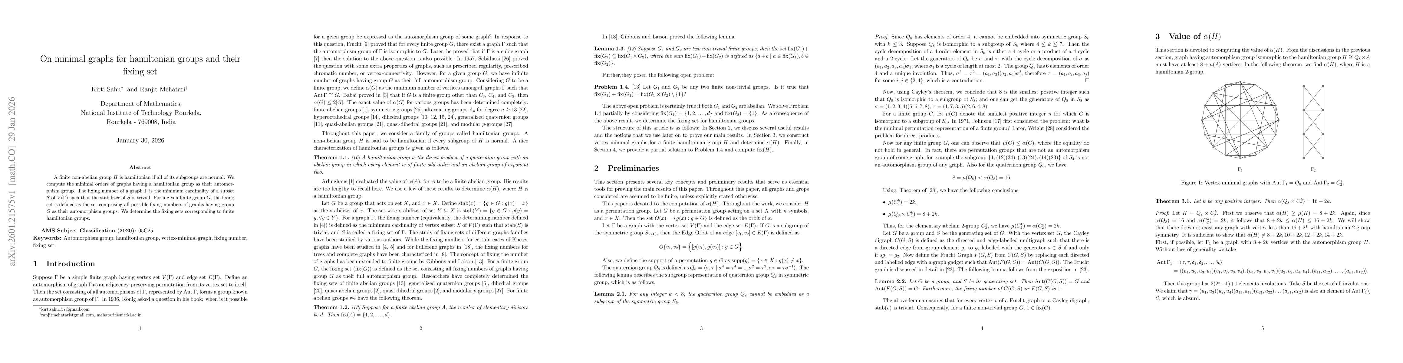Thumbnail for On minimal graphs for hamiltonian groups and their fixing set