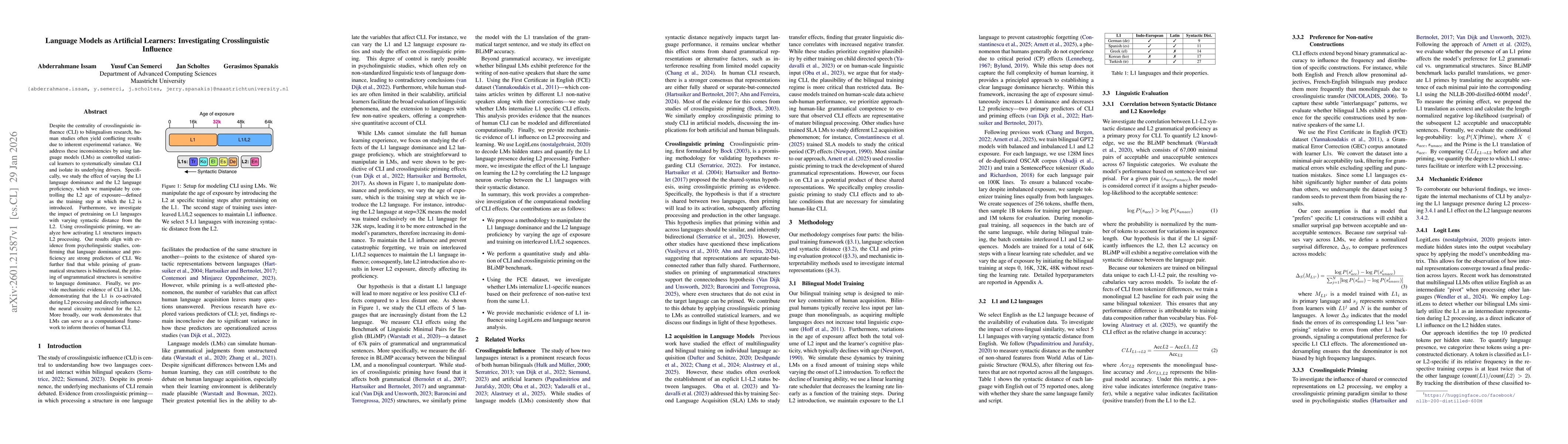 Thumbnail for Language Models as Artificial Learners: Investigating Crosslinguistic Influence