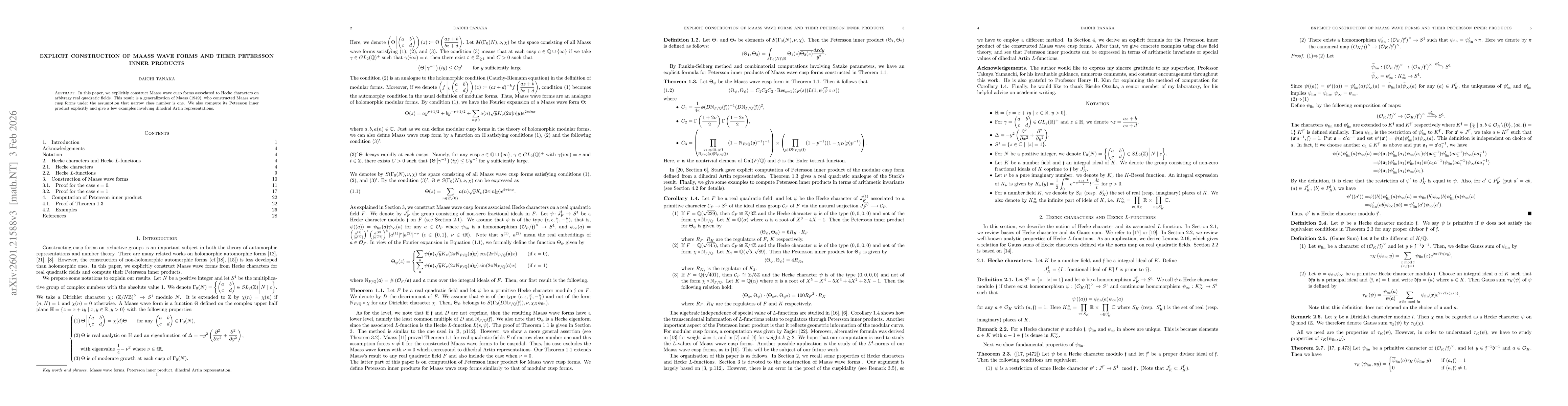Thumbnail for Explicit Construction of Maass Wave Forms and Their Petersson Inner Products
