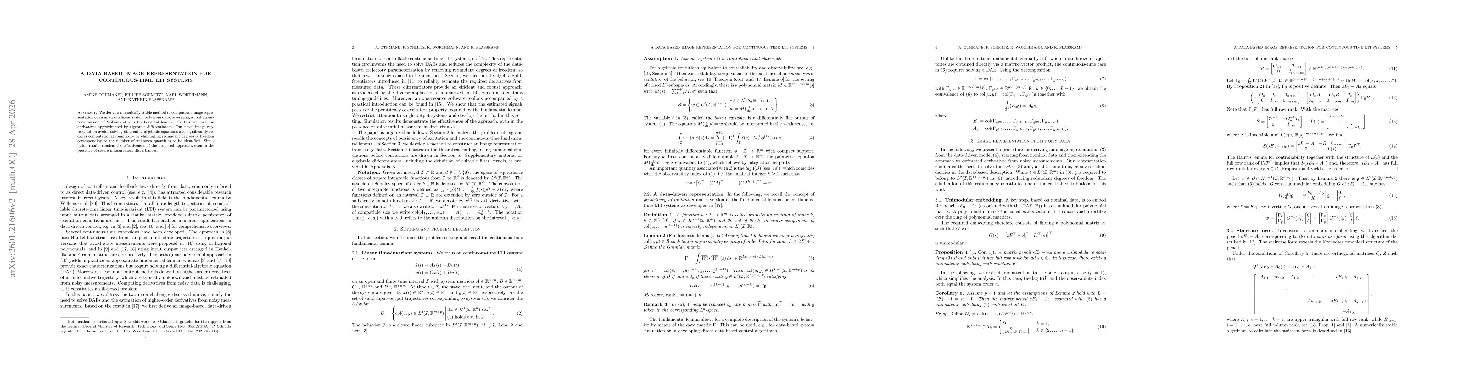 Thumbnail for A data-based image representation for continuous-time LTI systems