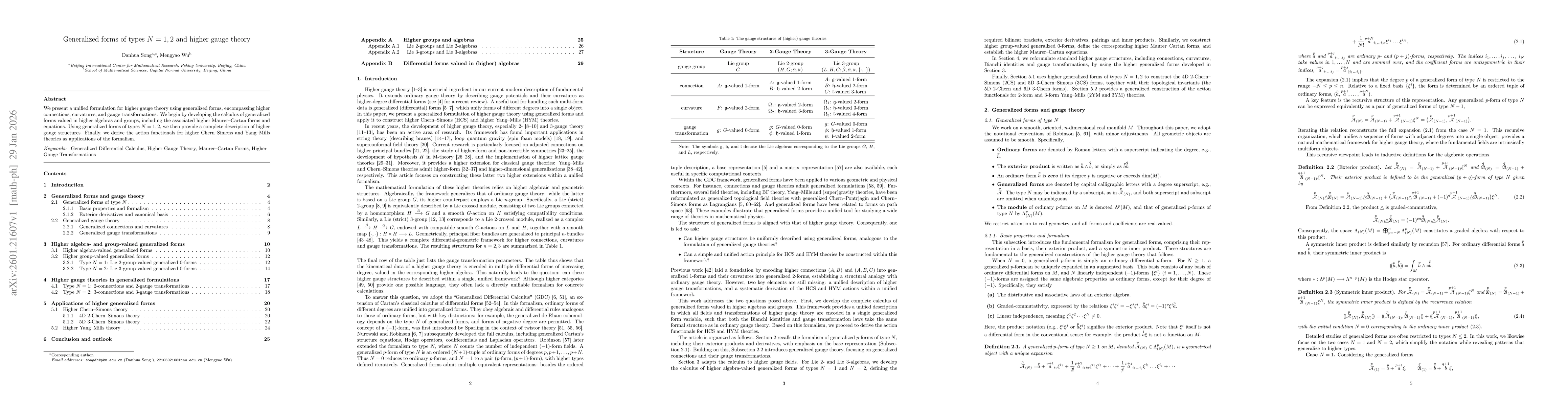 Thumbnail for Generalized forms of types N = 1, 2 and higher gauge theory