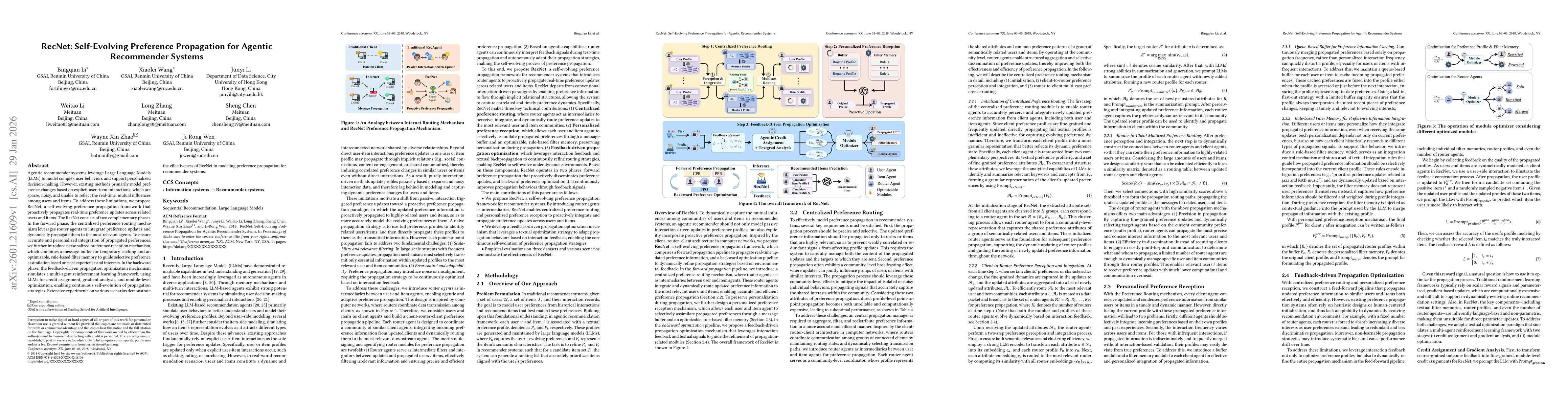 Thumbnail for RecNet: Self-Evolving Preference Propagation for Agentic Recommender Systems