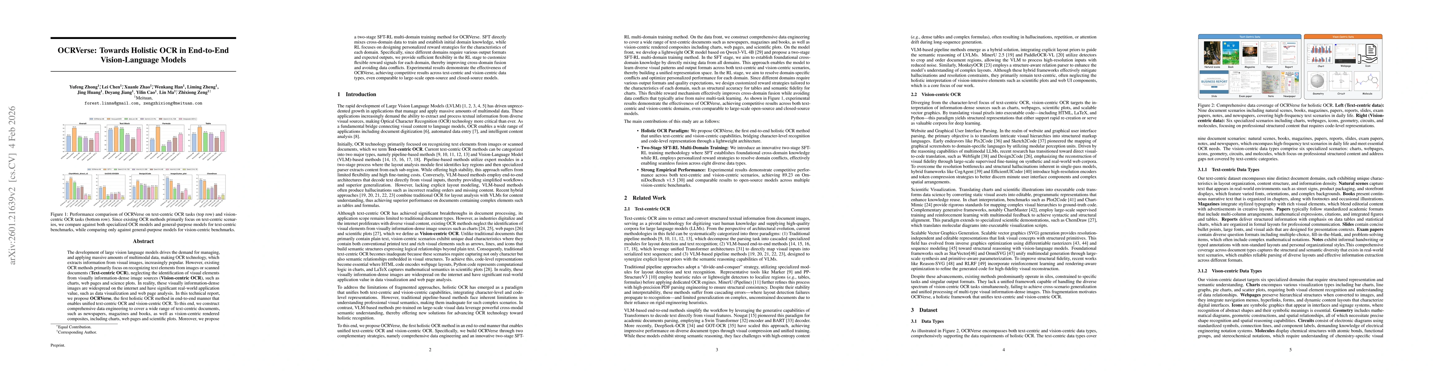 Thumbnail for OCRVerse: Towards Holistic OCR in End-to-End Vision-Language Models