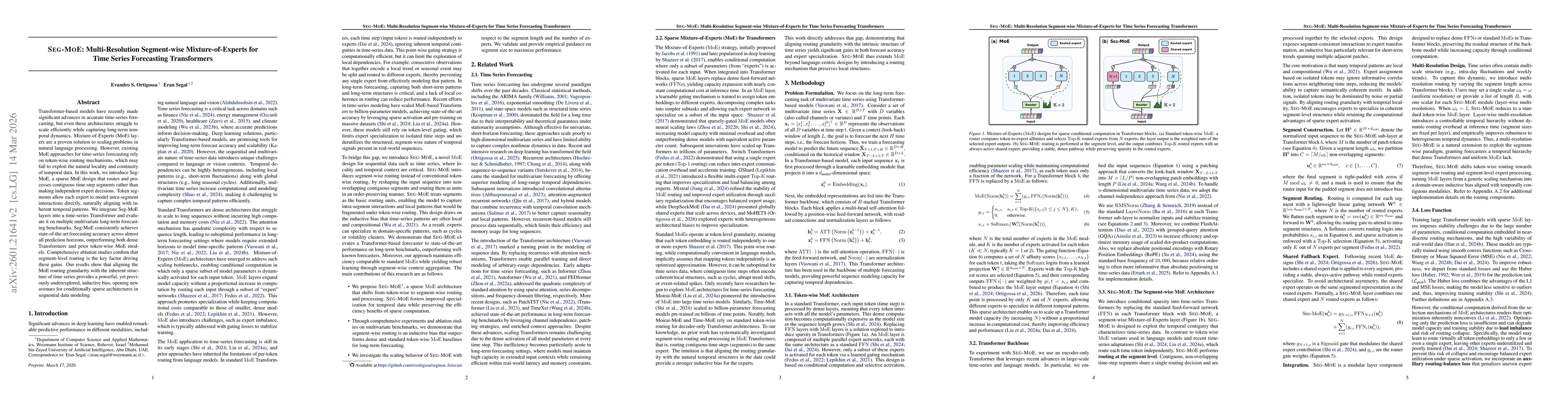 Thumbnail for Seg-MoE: Multi-Resolution Segment-wise Mixture-of-Experts for Time Series Forecasting Transformers