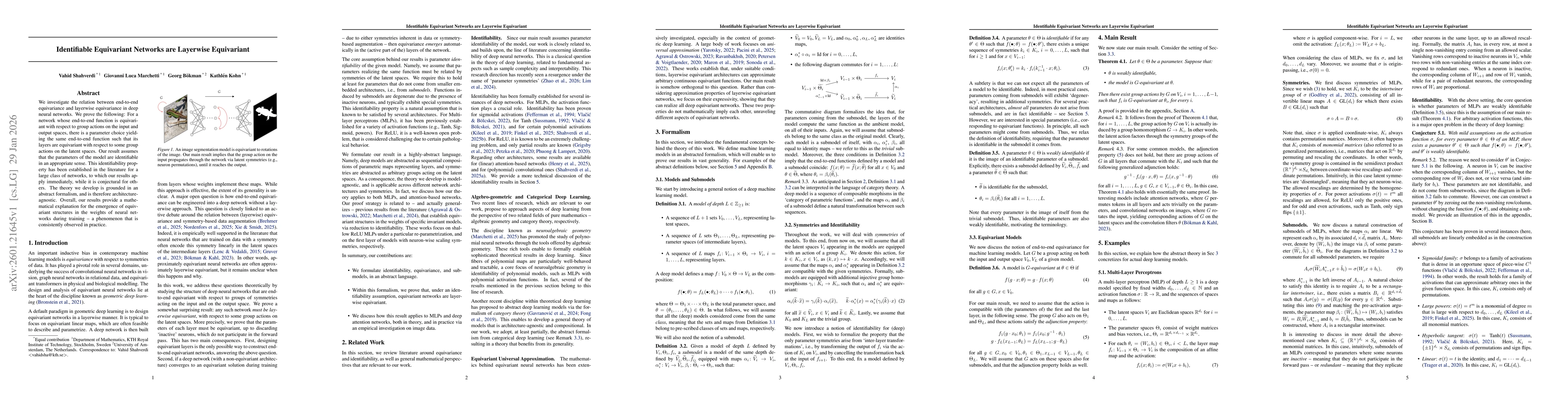 Thumbnail for Identifiable Equivariant Networks are Layerwise Equivariant