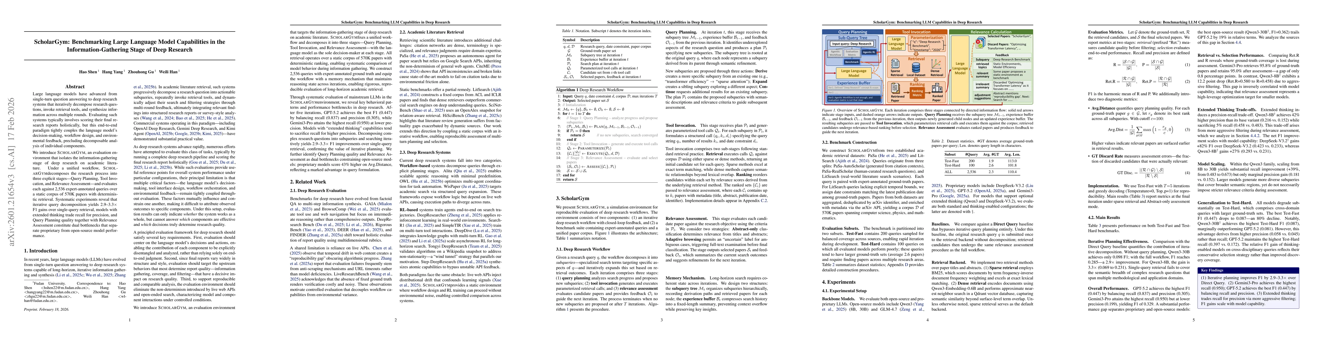 Thumbnail for ScholarGym: Benchmarking Deep Research Workflows on Academic Literature Retrieval
