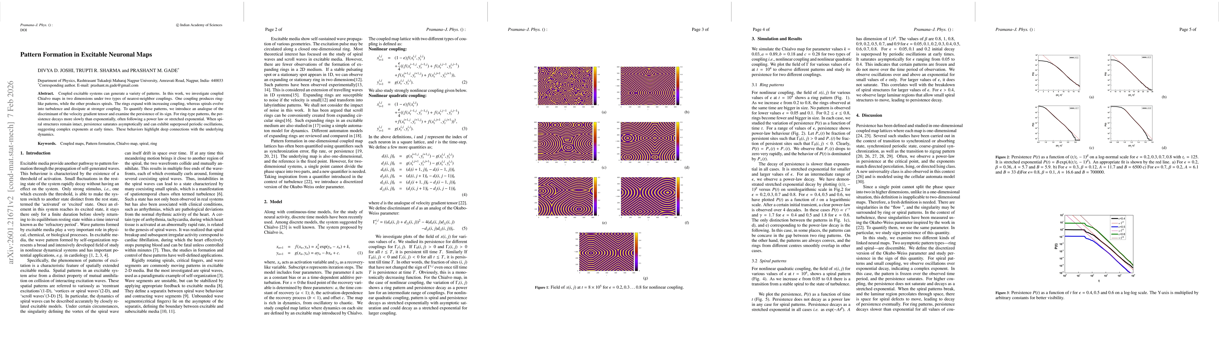 Thumbnail for Pattern Formation in Excitable Neuronal Maps