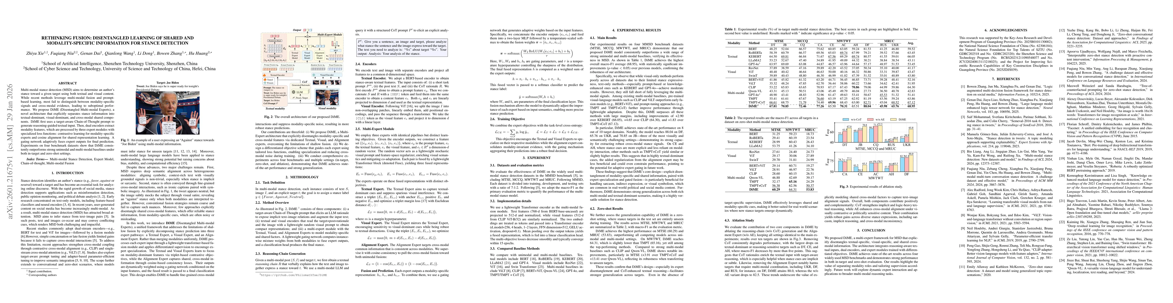 Thumbnail for Rethinking Fusion: Disentangled Learning of Shared and Modality-Specific Information for Stance Detection