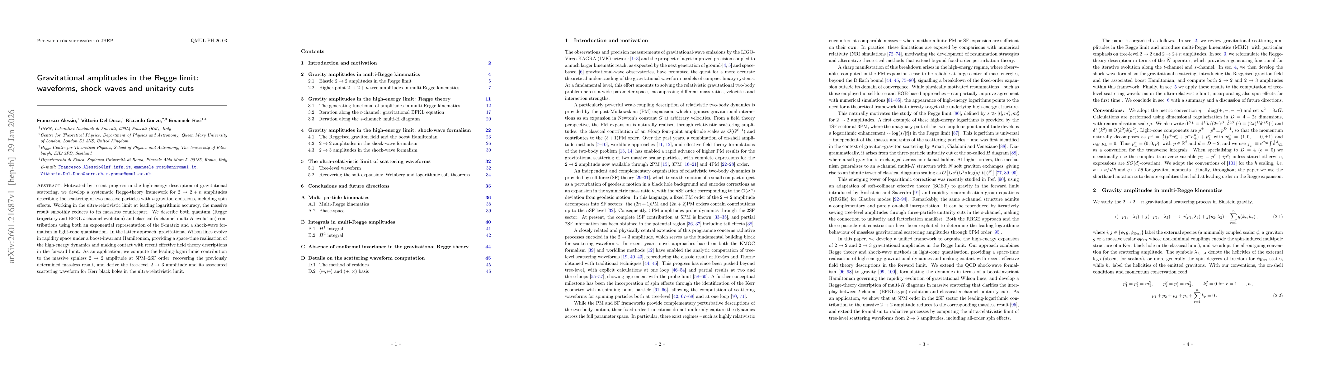 Thumbnail for Gravitational amplitudes in the Regge limit: waveforms, shock waves and unitarity cuts
