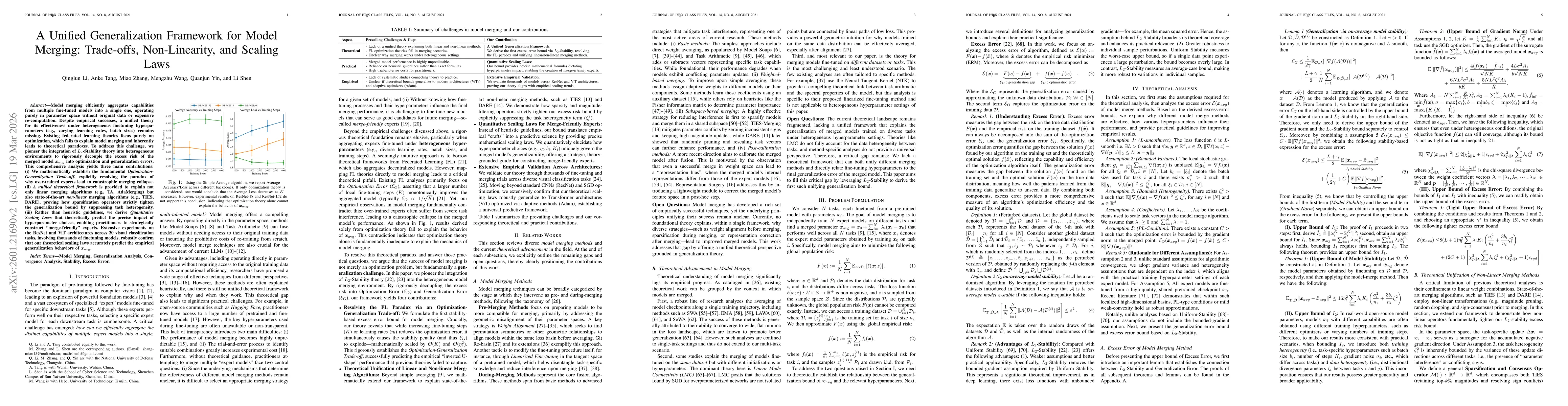 Thumbnail for Understanding Model Merging: A Unified Generalization Framework for Heterogeneous Experts