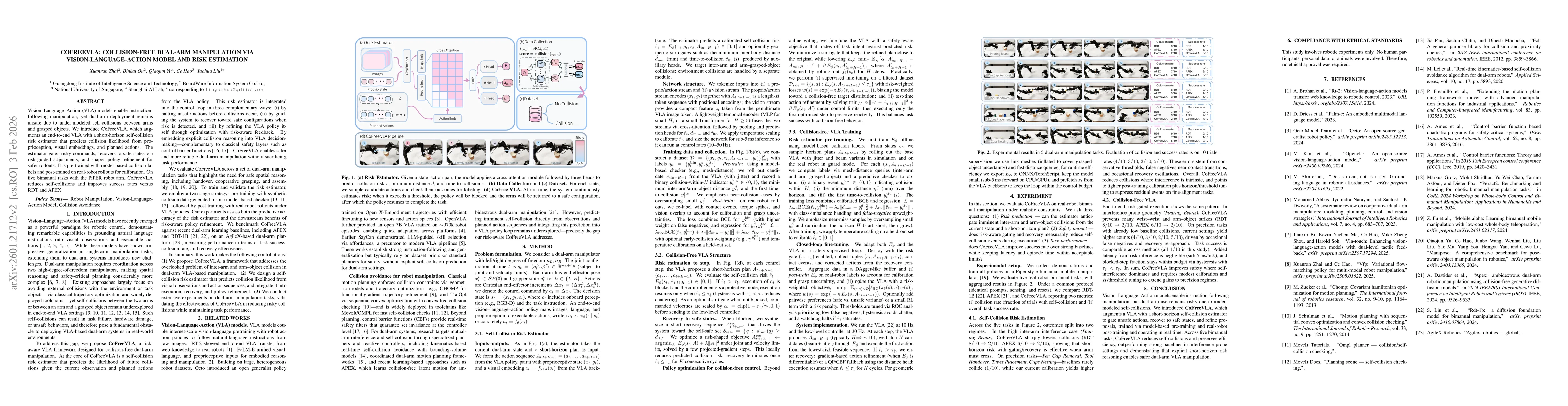 Thumbnail for CoFreeVLA: Collision-Free Dual-Arm Manipulation via Vision-Language-Action Model and Risk Estimation